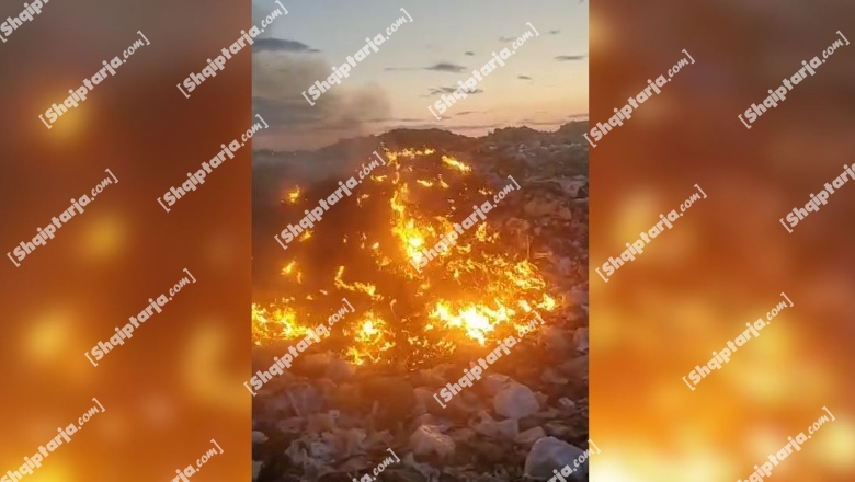 Zjarr tek grumbullimi i plehrave në Vlorë! Flakët ‘përpijnë’ zonën