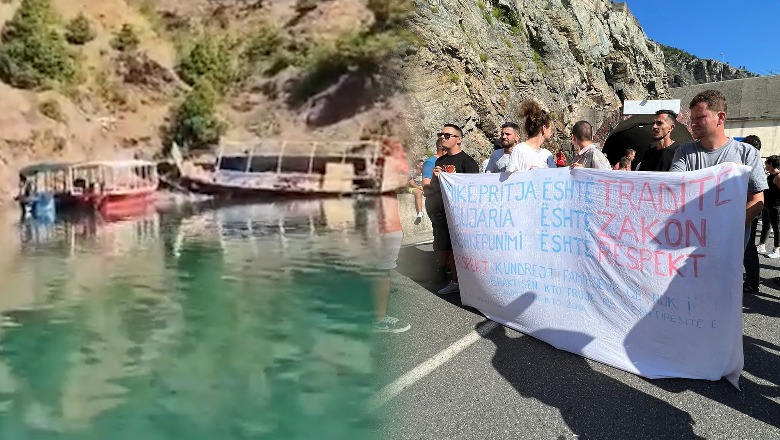 Policia u bllokoi varkat në lumin e Shalës, pronarët dhe turistët në protestë bllokojnë për gati 8 orë tunelin e Komanit, ndërhyn policia