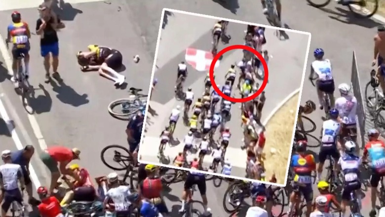 Turi i Francës/ Tifozi pengon çiklistin duke i bërë foto, rrëzohet gjysma e garuesve (VIDEO)