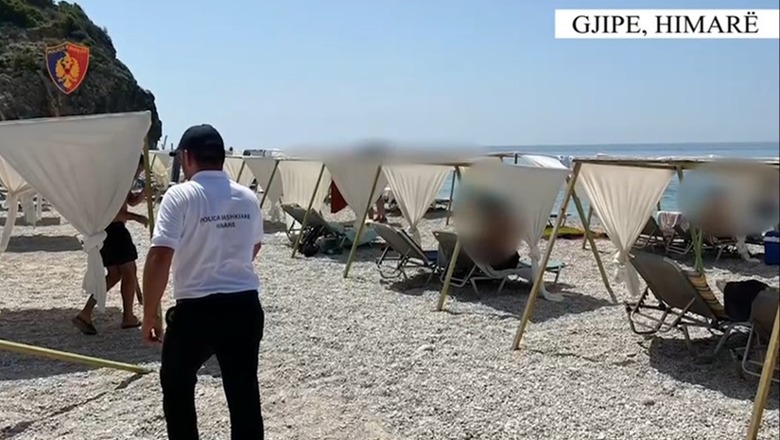 Zaptuan hapësirën publike në plazhin e Gjipesë, nën hetim 4 persona në Himarë! Sekuestrohen 190 shezlongë dhe 95  çadra