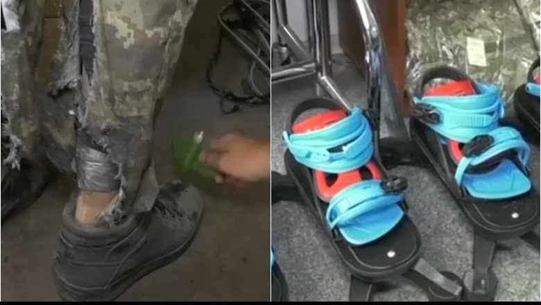 VIDEOLAJM/ Inxhinierët ukrainas bëjnë çizme kundër minave me printerë 3D