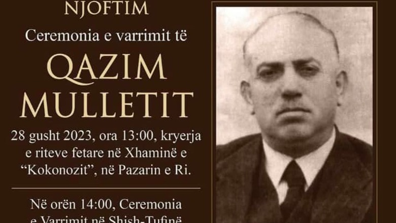 Eshtrat e Qazim Mulletit nga Roma do të vijnë në atdhe