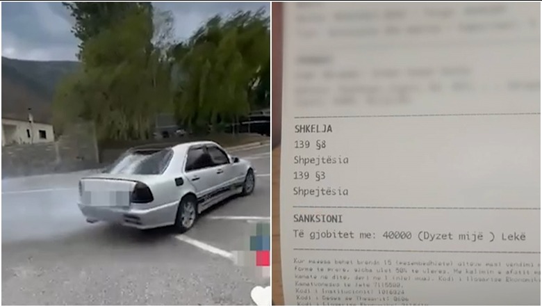 VIDEO/ Drift në mes të qytetit të Bulqizës dhe poston videon në rrjetet sociale, arrestohet dhe gjobitet shoferi