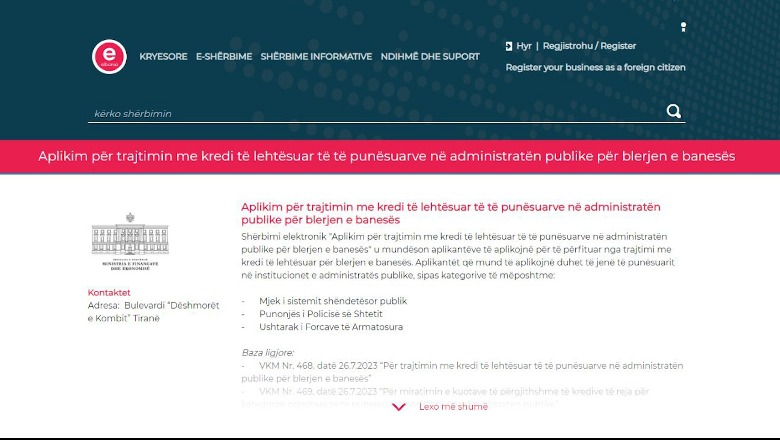 Kredi të lehtësuara për banesa, hapen aplikimet tek e-Albania për administratën