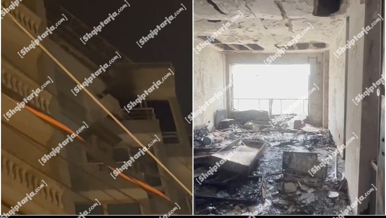 VIDEO/ Zjarri në pallatin pranë stacionit të trenit në Durrës, flakët ranë në katin e 7-të! Shkak u bë një televizor i vjetër që lëshoi shkëndija