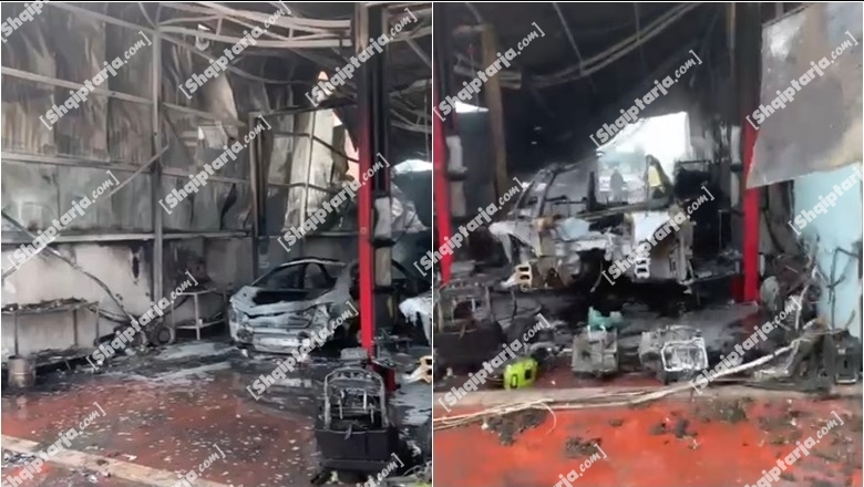 Zjarr në servis, shkrumbohen makinat në Durrës