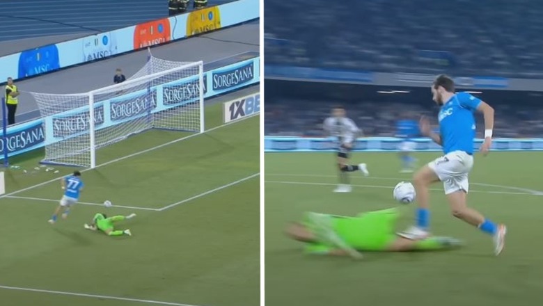 VIDEO/ Finesë dhe klas me vetëm një prekje, Kvaratskhelia mrekullon me golin e parë për Napolin