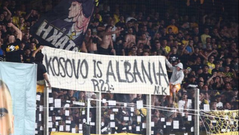 Tifozët e AEK-ut shpalosën 'Kosova është Shqipëri', në Serbi ndihen të tradhtuar: S'e prisnim nga vëllezër si ju, thikë pas shpine