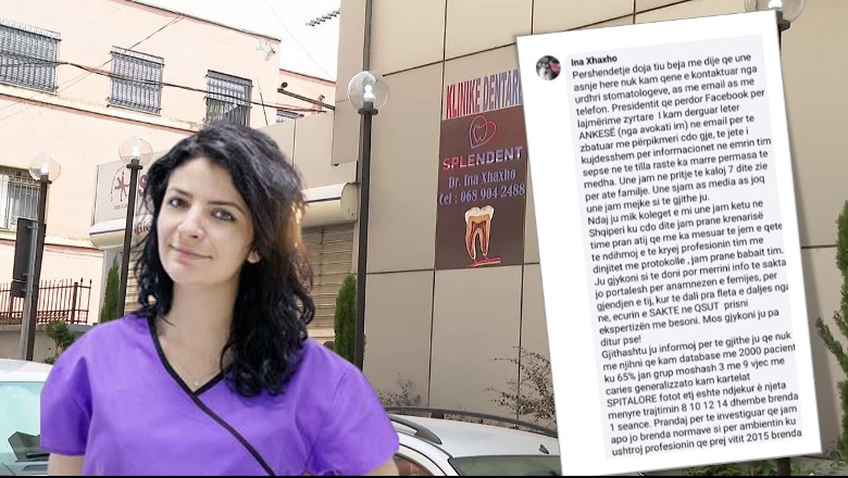 Vdekja e 3-vjeçarit në Tiranë, reagon stomatologia Ina Xhaxho: Prisni ekspertizën! Presidentit të 'Urdhrit të Stomatologëve' i kam dërguar ankesë, të ketë kujdes për informacionet në emrin tim