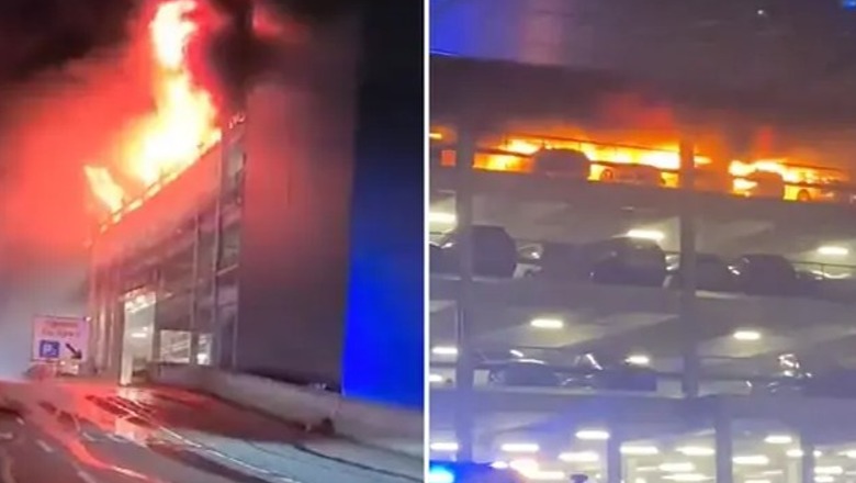 VIDEO/ Britani, zjarr masiv në parkingun e makinave në aeroportin Luton, pezullohen fluturimet e qindra njerëz të bllokuar