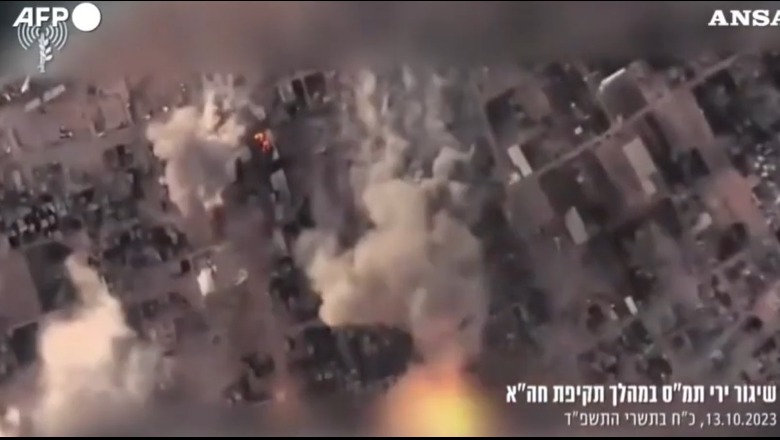 VIDEO/ Momenti kur forcat izraelite godasin objektivat e Hamasit në Rripin e Gazës