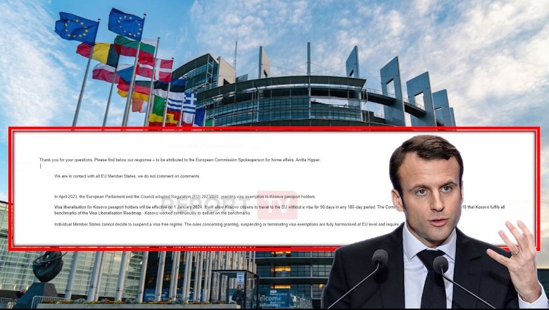 'Rrëzohet' Macron, KE për Report Tv: Jo pezullim të vizave për Kosovën, një shtet s'i bllokon dot! Vendimet i merr BE, liberalizohen më 1 janar 2024