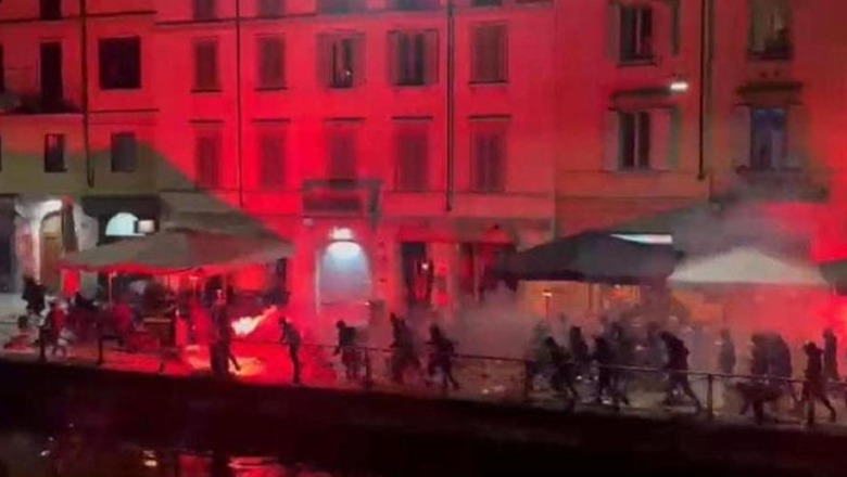 VIDEO/ Nata e frikës në Milano! Sherre në rrugë mes tifozëve të Milan dhe Paris SG, një i plagosur me thikë