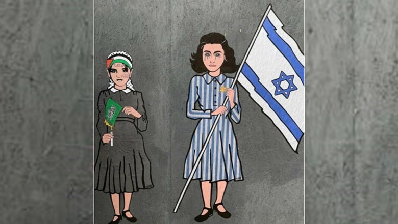 ‘Pafajësia, urrejtja dhe shpresa’/ Ana Frank qan së bashku me një vajzë palestineze, arti i veçantë mural në Milano mesazh për botën