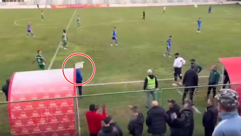VIDEO/ Tensione në Apolonia - Vora, tifozët miq godasin arbitrin e katërt! Blerim Ziri humbet ndjenjat për disa momente