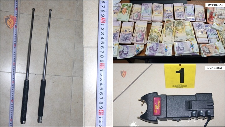 Kuçovë, 2 të arrestuar për drogë, i gjejnë qeset me mijëra paund e lekë, elektroshok dhe 2 shkopinj metalik
