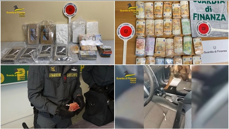 420 kg drogë e sekuestruar me vlerë 34 milionë euro, dalin pamjet e megaoperacionit kundër bandës ndërkombëtare në Itali (VIDEO)