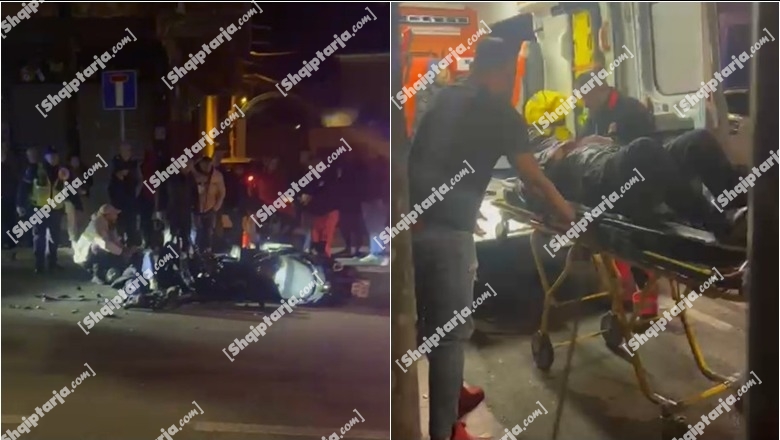 VIDEO/ Aksident i rëndë në Tiranë, makina përplas motorin, bëhet copash! Drejtuesi dërgohet me urgjencë në spital