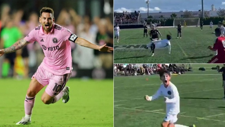 VIDEO/ Bëmë baba të të ngjaj! Mateo Messi shënon gol me roveshatë, kopjon Leon