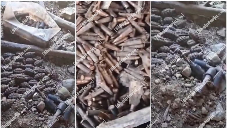 VIDEO/ Arsenali i armëve në Gramsh, Report Tv siguron pamjet nga granatat e fishekët të ndarë në arka