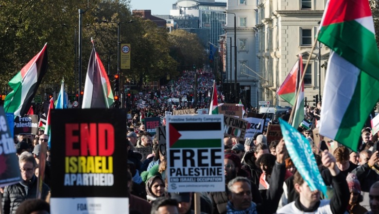 Mijëra qytetarë marshojnë në Londër kundër sulmeve të Izraelit në Rripin e Gazës