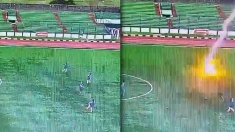 VIDEO/ Momenti kur futbollistin e godet rrufeja në fushë, vdes disa orë më pas në spital