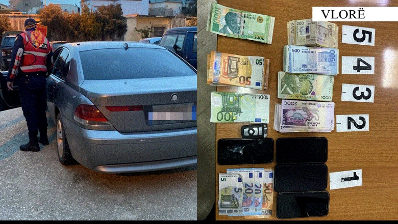 Blinin me euro të false nëpër dyqane në Vlorë, arrestohen 2 të rinj! Iu sekuestruan 2500 euro të falsifikuara, 120 mijë lekë, 1 automjet e 4 celularë