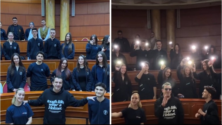 VIDEOLAJM/ Veliaj u bashkohet trendeve të TikTok me gjimnazistët e Tiranës: Kush na ka inot, kshu na paftë përnotë