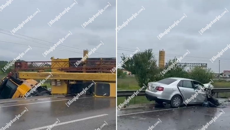 Tiranë/ Aksidenti pranë Rinasit, trajleri përplaset me një makinë! 1 i plagosur