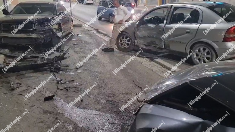 FOTO/ Aksident i 3-fishtë në Vlorë, disa të lënduar