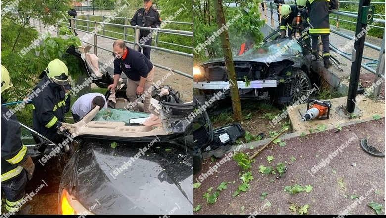 Tiranë/ 35-vjeçari humb kontrollin e makinës dhe përfundon poshtë urës së Lanës te rrethrrotullimi i Shkozës! Dërgohet në spital