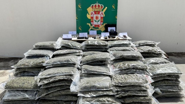 U kapën me rreth 200 kg drogë dhe mijëra rrënjë kanabis, në pranga një shqiptar dhe një spanjoll