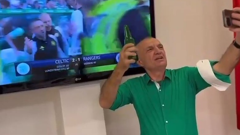 Me shishe birre në dorë, Meta i ekzaltuar pas fitores së Selltik: Hej, hej (VIDEO)