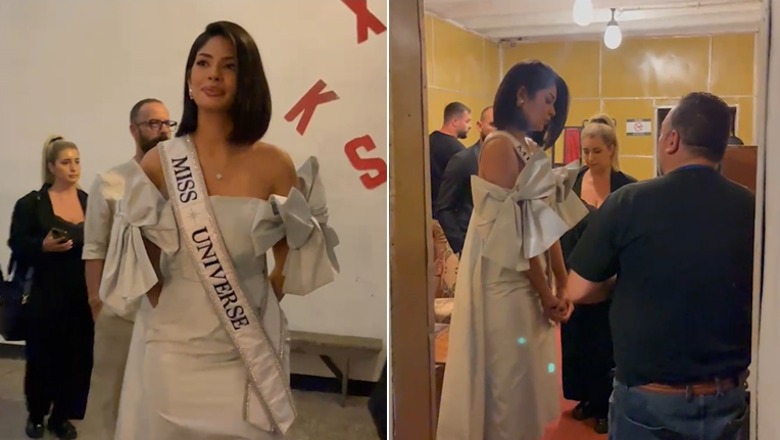 VIDEOLAJM/ Miss Universe për herë të parë në Tiranë, viziton Bunk’Art 1