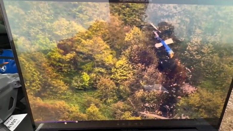Pamjet me dron, rrënojat e helikopterit ku udhëtonte presidenti iranian! Copë-copë pas rrëzimit