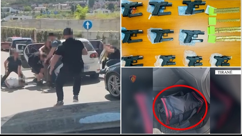 Goditet grupi kriminal i trafikut të armëve nga Kosova në Tiranë, sekuestrohen 10 pistoleta, shiteshin nga 1500 deri në 3000 €! 4 në pranga