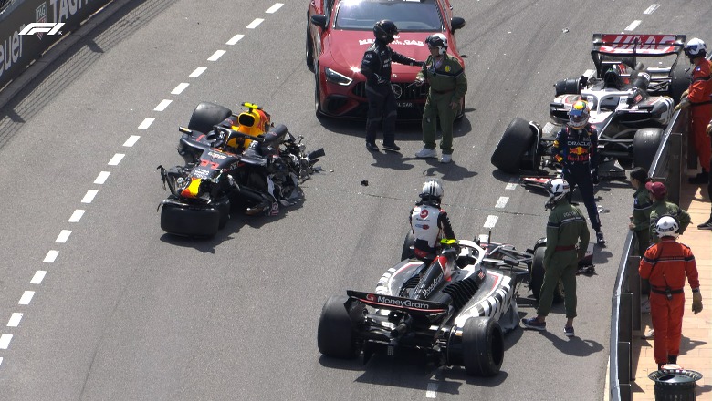 VIDEO/ Frikë në Formula 1, Sergio Perez goditet nga dy makinat Haas! Flamur i Kuq në xhiron e parë