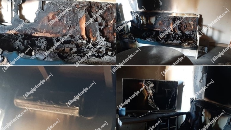 FOTO/ Zjarri shkrumbon banesën në Sarandë