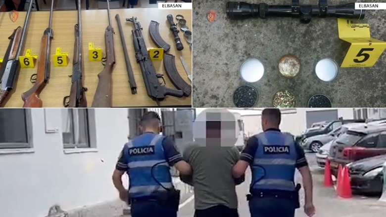 Elbasan/ Dy vëllezërve i gjejnë arsenal armësh në banesë, njëri arrestohet tjetri do hetohet në gjendje të lirë (VIDEO) 