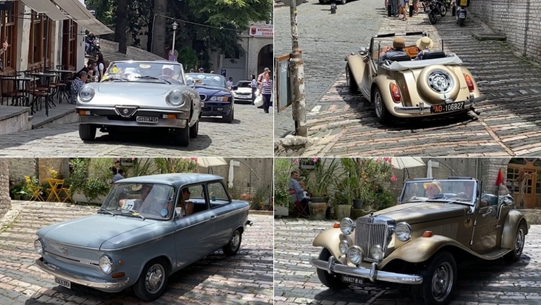 ‘Vintage Bari’ në pazarin e Gjirokastrës! Parada e makinave retro tërheq vëmendjen e turistëve