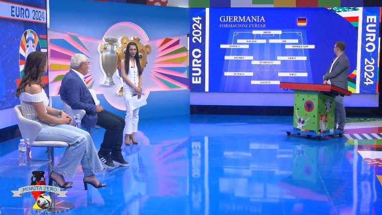 'Minuta Zero' në Report Tv, fillon emisioni i Euro 2024! Rraklli: Shqiptarët bëjnë atmosferën! Andrea Marko: Gjermania grup të kalueshëm, vlen historia