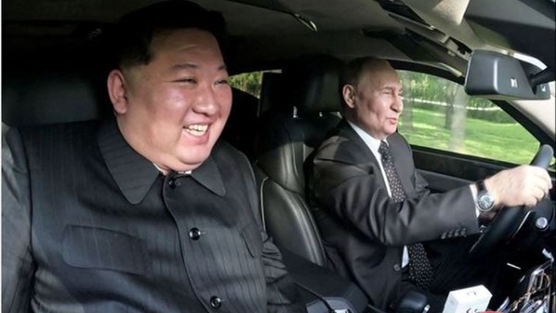 Putin i dhuron një limuzinë ‘Aurus’ Kim Jong Un-it, shfaqen të dy duke udhëtuar së bashku