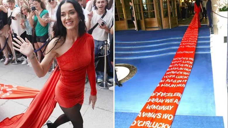 Katy Perry zbulon këngën e re “Woman’s World” në fustanin me bisht 200 metra të gjatë