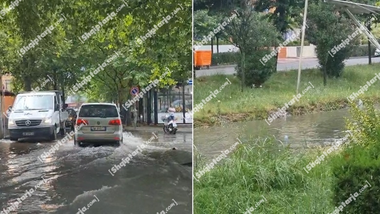 Reshje të dendura shiu në kryeqytet, disa rrugë përmbyten nga uji