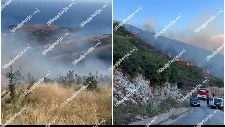 Himarë/ Zjarr në fshatin Pilur prej orëve të pasdites, po punohet për shuarjen e flakëve (VIDEO)