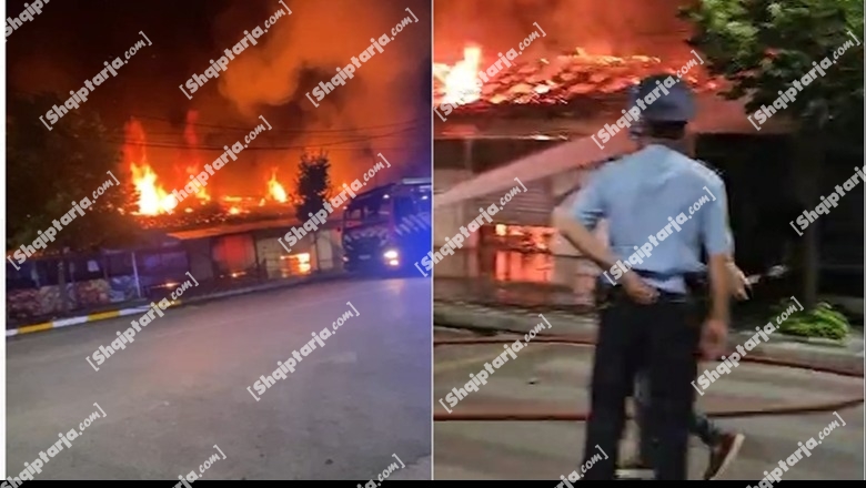 VIDEO/ Digjen 5 dyqane gjatë natës në Kamëz, dëme materiale