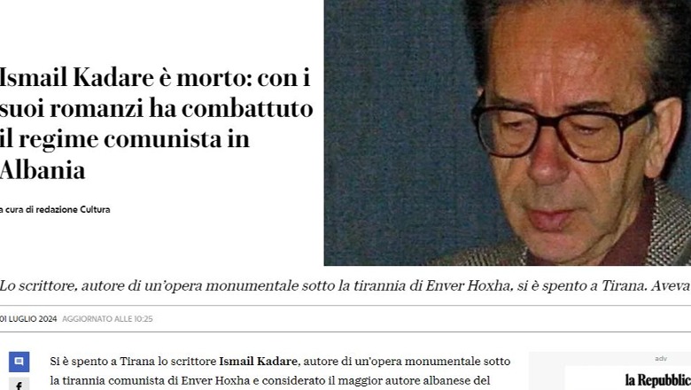 La Repubblica: Lamtumirë Ismail Kadare, me romanet e tij luftoi regjimin komunist në Shqipëri