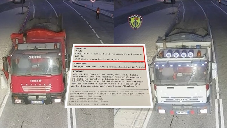Vlorë/ Kaloi në Tunelin e Llogarasë pa siguruar ngarkesën, gjobitet pronari i 2 kamionëve