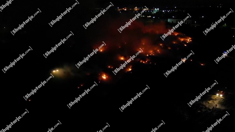 Vlorë/ Vazhdon zjarri në fushën e mbetjeve! Pamjet me dron