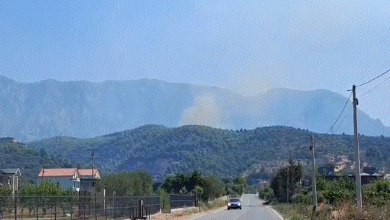 Krujë/ Zjarr në një sipërfaqe me pisha e shkurre, terreni pengon hyrjen forcave zjarrfikëse! Ndërhyet nga ajri